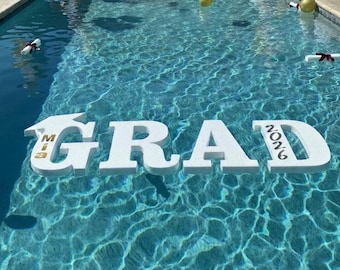 Custom Floating Pool Letters for Graduation Party Decor, Personalized Styrofoam Letters for Pool Graduate Celebration, Large Foam Letters