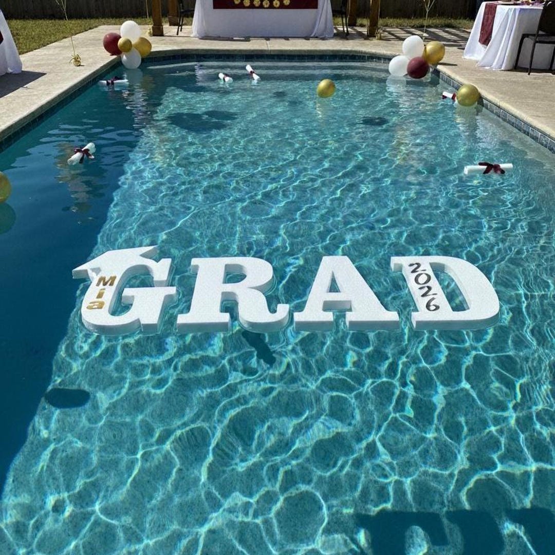 Floating Alphabet Pool Letters Custom Floating Pool Letters for Graduation Party Decor, Personalized ...