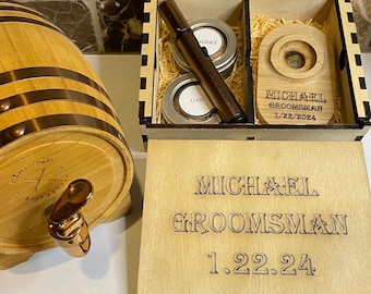 Personalized Whiskey Smoker Kit: White Oak Cocktail Set, Groomsmen Gift for Whiskey Lover