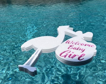 Custom Foam Stork Baby Announcement, Personalized Gender Reveal Decor