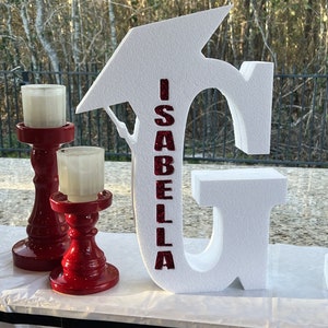 Custom Grad Foam Letters for party decor styrofoam letters glittered for graduation party decor personalized foam letters for graduate party
