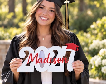 Class of 2027 Graduation Sign, Senior 2027 Custom Name Photo Prop, Personalized Acrylic Grad Party Yard Sign, Senior Night Keepsake Decor