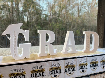 Custom Grad Foam Letters for party decor styrofoam letters glittered for graduation party decor personalized foam letters for graduate party