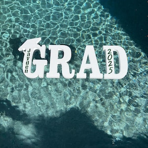 Custom Grad Foam Letters for pool party decor styrofoam letters for graduation party decor personalized foam letters for graduate party grad