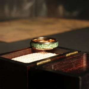 6mm Moss Agate Ring Rose Gold Polish Tungsten Wedding Ring 8mm 6mm 4mm Moss Agate Gold Silver Black Ring Mens Ring Men & Women