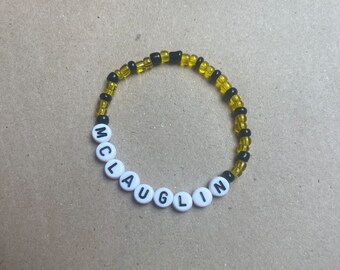 Indycar driver McLaughlin Yellow and Black Beaded Bracelet