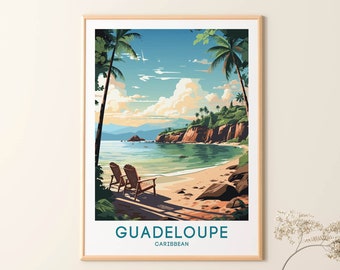 Guadeloupe Travel Print Guadeloupe Poster France Guadeloupe Print Wall Art Caribbean Wall Hanging Guadeloupe Home Decoration Guadeloupe Gift