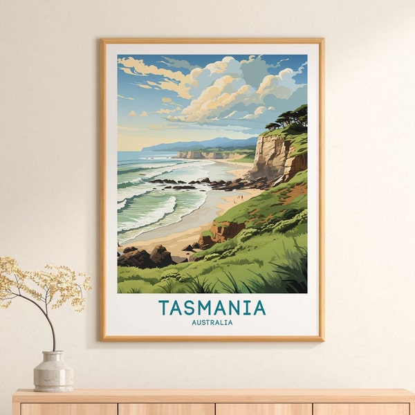 Tasmania Travel Print Wall Art Tasmania Travel Gift Oahu Tasmania Gift Art Lovers Australia Poster Tasmania Print Australia Wall Hanging Art