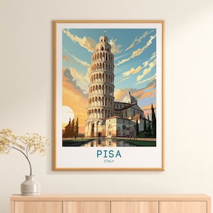 Pisa Tower Travel Poster Wall Art Pisa Italy Home Decoration Pisa Gift Art Lovers Pisa Wall Art Print Pisa Leaning Tower Poster Pisa Print