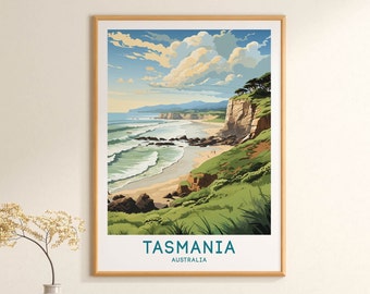 Tasmania Travel Print Wall Art Tasmania Travel Gift Oahu Tasmania Gift Art Lovers Australia Poster Tasmania Print Australia Wall Hanging Art