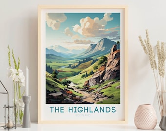 Scottish Highlands Travel Print Highlands Home Décor Scottish Highlands Art Print Highlands Wall Print For Scottish Gift For Scotland Wall