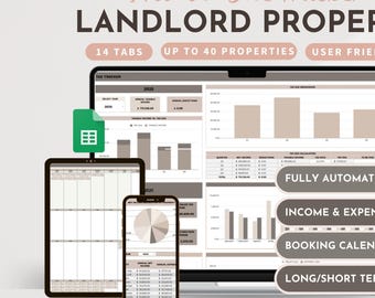 Rental Property Income and Expense Tracker Multi Unit Landlord Spreadsheet Rental Income Bookkeeping Rent Payment Ledger Tenant Real Estate