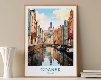 Gdansk Travel Print Wall Art Gdansk Poland Wall Hanging Gdansk Home Decoration Gdansk Gift Art Lovers Gdansk Painting Birthday Gift Polish