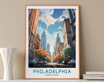 Philadelphia Travel Print Philadelphia Poster Pennsylvania Philly Print Wall Art Philadelphia Wall Hanging Philly Home Decoration Philly Art