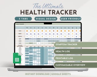 Symptom Tracker Health Journal Illness Pain Tracker Chronic Symptom Correlation Daily Symptom Frequency Tracker Mental Health Anxiety Log
