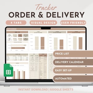 Order and Delivery Tracker Small Business Planner Sales Tracker Order Management Tracker Order Delivery Status Sales Tracker Shipping Track