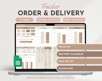 Order and Delivery Tracker Small Business Planner Sales Tracker Order Management Tracker Order Delivery Status Sales Tracker Shipping Track