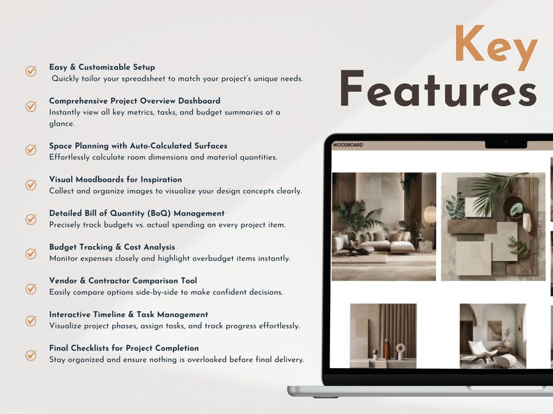Interior Design Planner Home Renovation Spreadsheet House Project Tracker Home Building Budget Renovation Schedule Remodel Expense Checklist