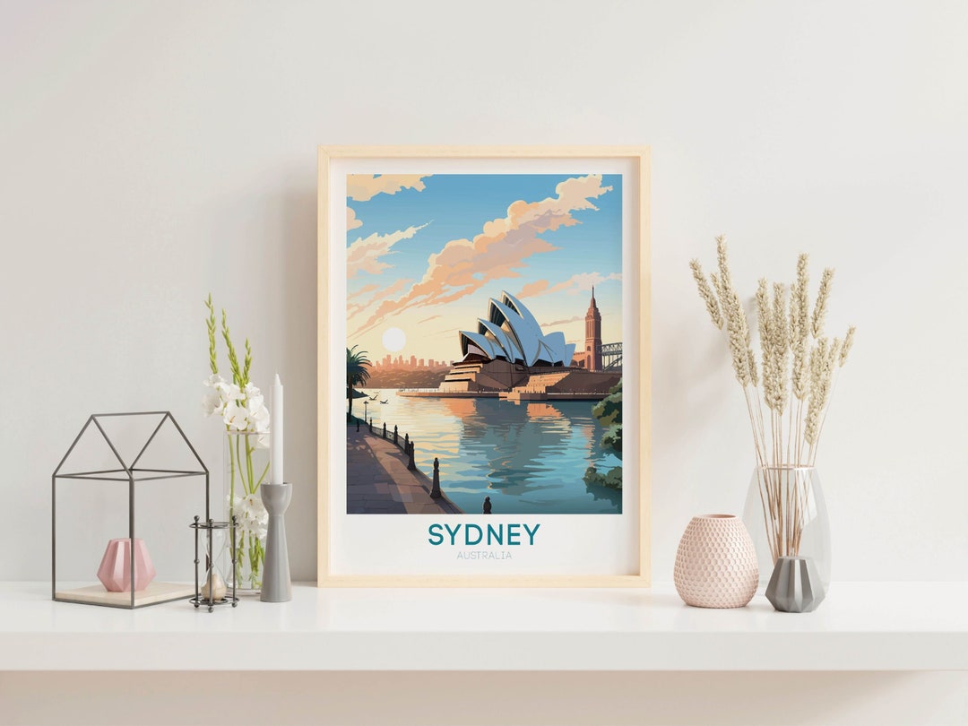 Sydney Travel Poster Wall Art Sydney Opera House Sydney Home Décor