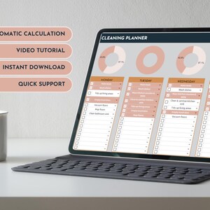 Cleaning Checklist Cleaning Planner Chores Spreadsheet House Chore List Easy Cleaning Template Daily Home Organization ADHD Cleaning Tracker