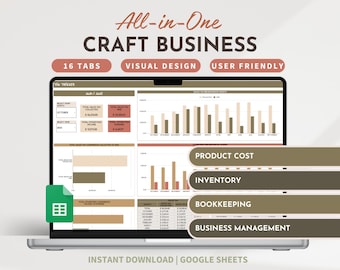 Craft Business Planner Small Business Bookkeeping Handmade Product Cost Calculator Creative Business Template Home-Based Price List Tracker