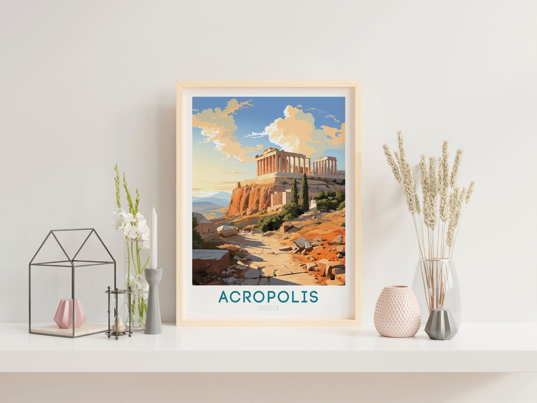Acropolis Travel Poster Athens Wall Art Athens Home Décor Greece Gift