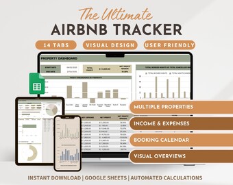 Airbnb Template Income and Expense Tracker Airbnb Host Spreadsheet Rental Multi Property Tracker Vacation Rental Property Management Vrbo