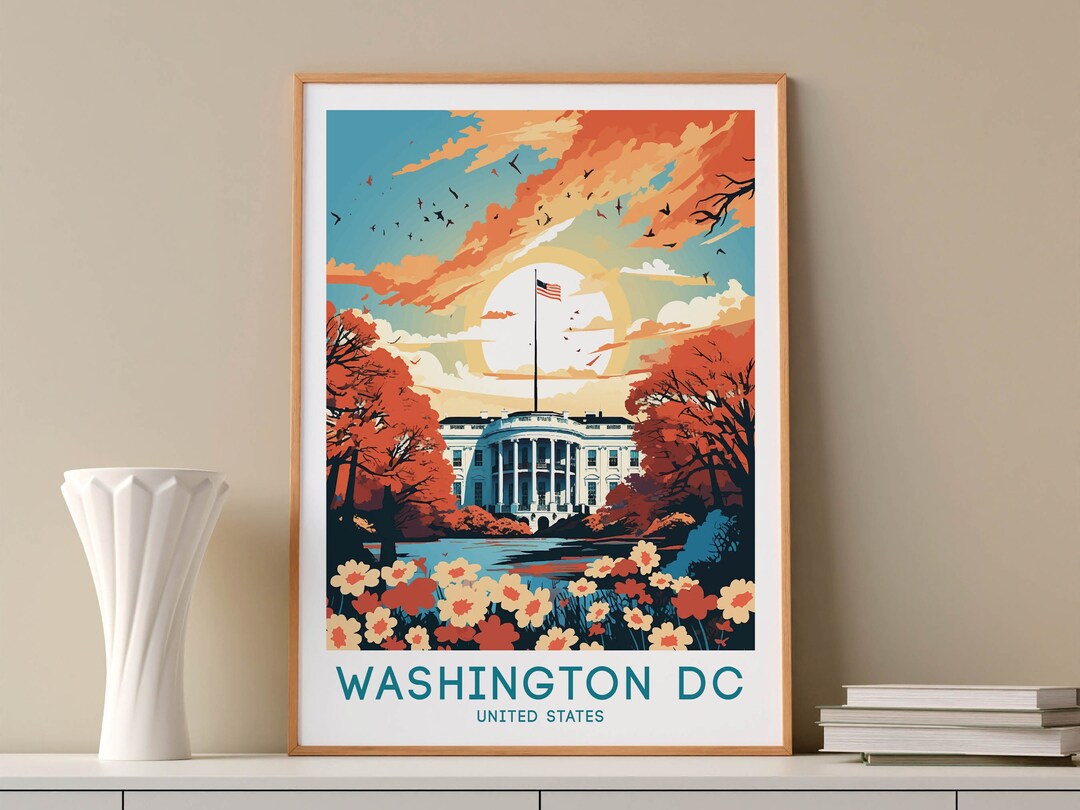 Washington DC Travel Print Wall Art Washington DC Wall Hanging Etsy