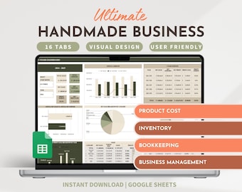 Handmade Business Planner Business Bookkeeping Handmade Product Cost Calculator Craft Business Template Home Business Price List Tracker