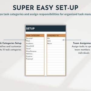 To do List Spreadsheet Task Tracker Productivity Organizer Task Management Brain Dump Checklist ADHD Calendar Daily Planner To Do Template