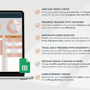 Cleaning Checklist Cleaning Planner Chores Spreadsheet House Chore List Easy Cleaning Template Daily Home Organization ADHD Cleaning Tracker