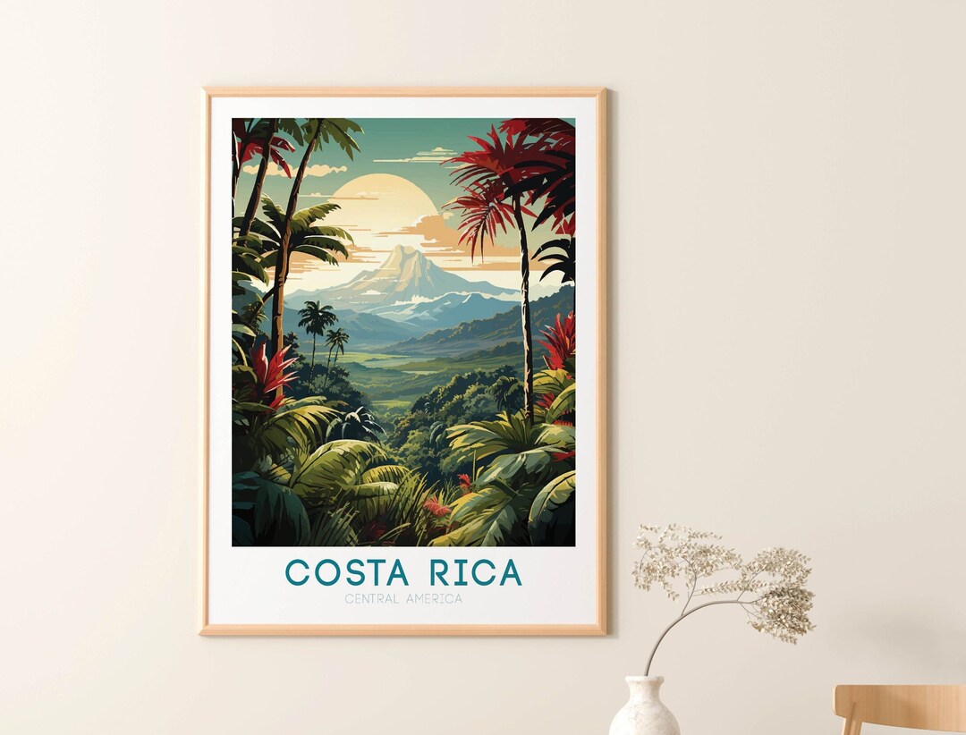 Costa Rica Travel Poster Costa Rica Art Print Costa Rica Wall Art Costa