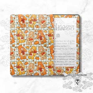 Cute Fall Bears Autumn Decal Insert Skin, Cute Vinyl Wrap for Kindle Kobo iPad Boox Fire, Gift for Book Lover, BookTok Accessories