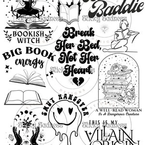 Bookish Vibes Type Temporary Tattoos, Gift for Book Lover, Bookish Gift, Flash, Party Supplies, Book Club gift, good girl, dark romance, smu