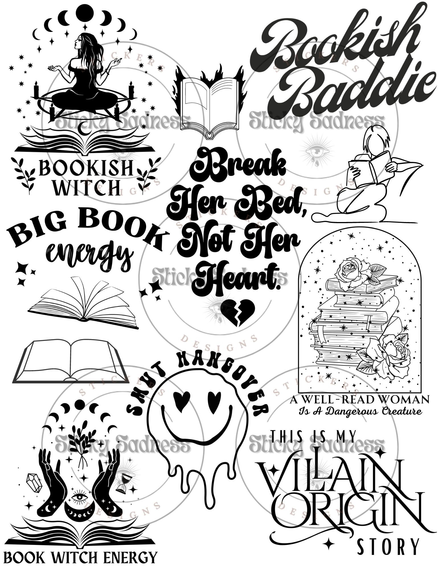 Bookish Vibes Type Temporary Tattoos, Gift for Book Lover, Bookish Gift, Flash, Party Supplies, Book Club gift, good girl, dark romance, smu
