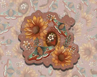 Sunflower Cottage Whimsigoth Colorful Waterproof Vinyl Sticker, Girly Gift for Friend, Funny Sticker for Kindle Laptop Water Bottle Journal