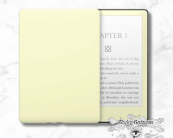 Pastel Yellow Aesthetic Decal Insert Skin, Cute Vinyl Wrap for Kindle Kobo iPad Boox Fire, Gift for Book Lover, BookTok Accessories