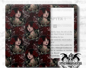 The Red Widow Dark Gothic Witchy Design Insert Skin, Vinyl Wrap for Kindle Kobo iPad Boox Fire, Gift for Book Lover, BookTok Accessories