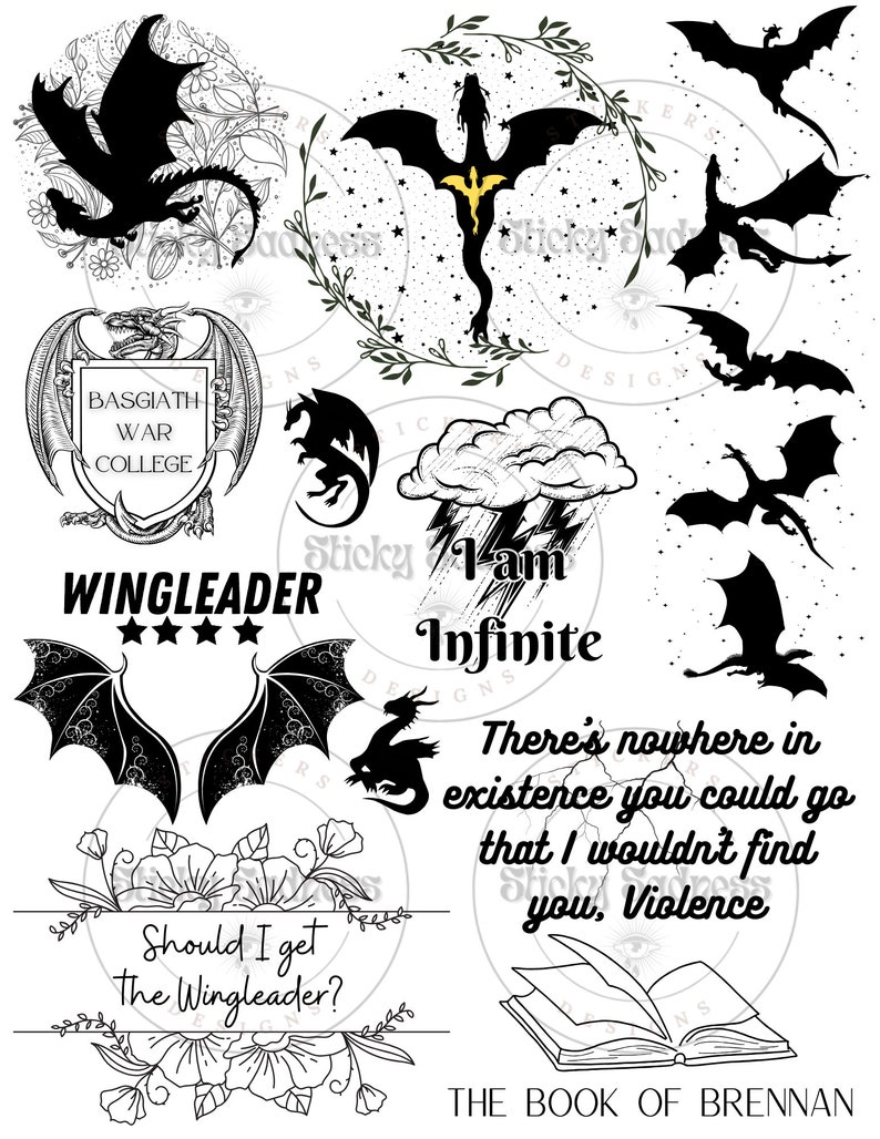 PDF ONLY Fourth Wing Temporary Tattoos Rebecca Yarros - Etsy