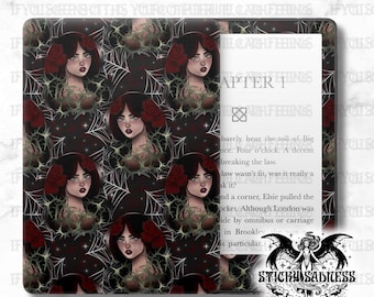 The Black Widow Dark Gothic Witchy Design Insert Skin, Vinyl Wrap for Kindle Kobo iPad Boox Fire, Gift for Book Lover, BookTok Accessories
