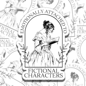Emotionally Attached Sticker, Reading Vinyl Sticker, Smutty Waterproof eReader, Kindle, Cute Funny Gift for Bookworm, Bookish Gift