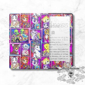 May include: A pink and purple patterned book cover with a variety of cartoon animals and characters. The cover features a unicorn, a panda, a tiger, and a cat. The text "Chapter One" is visible on the cover.