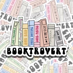 Booktrovert Book Tropes Sticker, Reading Vinyl Sticker, BookTok Waterproof eReader, Kindle, Cute Funny Gift for Bookworm, Bookish Gift