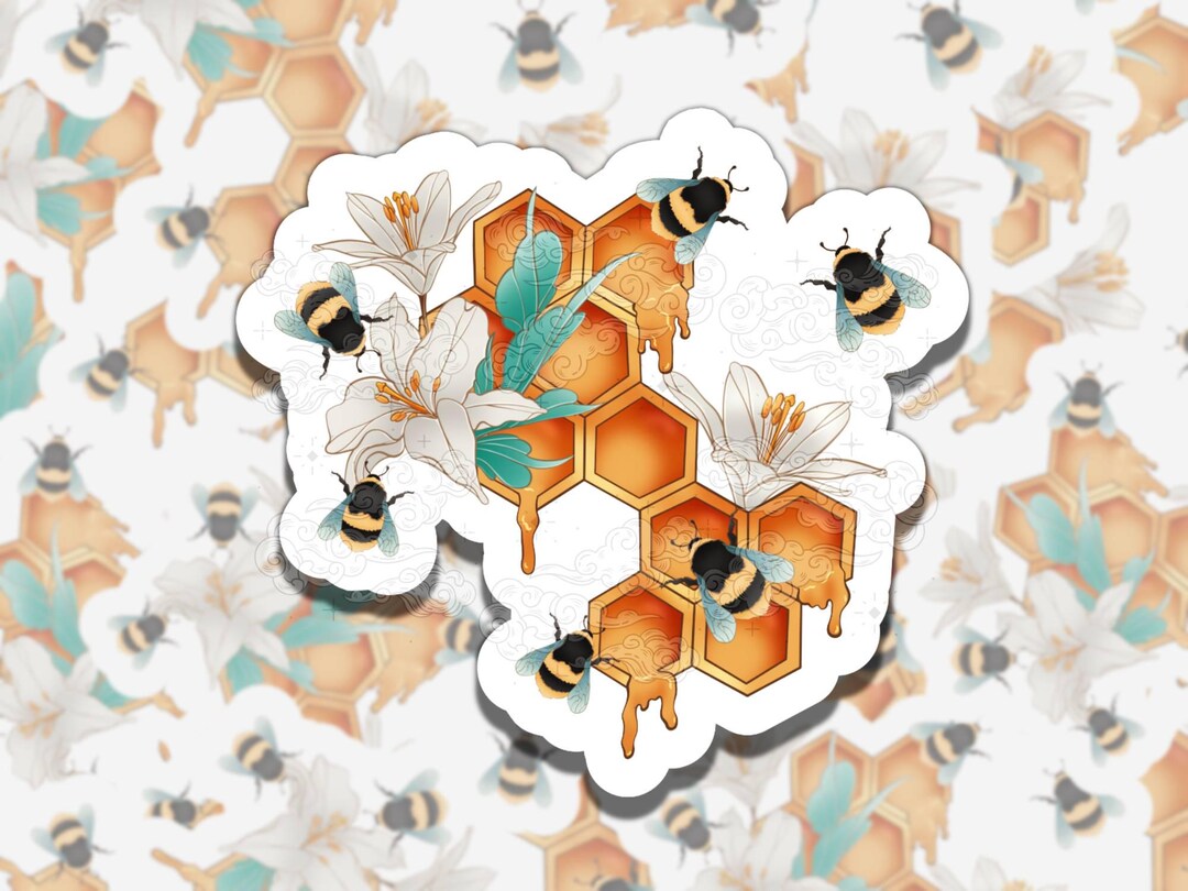 Hive Sticker Spring Hive Nature Whimsigoth Colorful Waterproof Vinyl Sticker, Girly ...