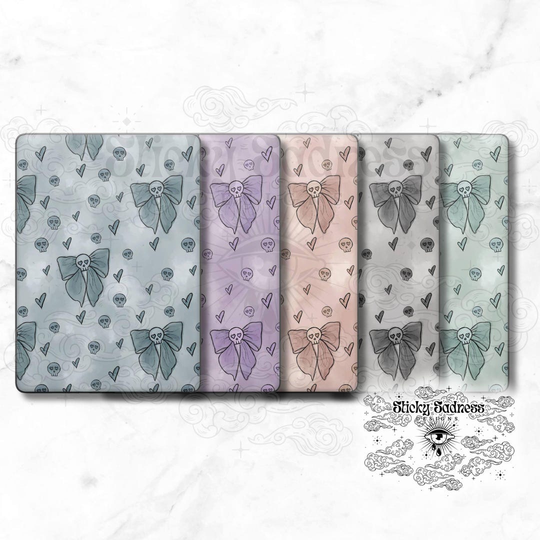 Colorful Skull Bow Gothic Ereader Tablet Insert for Kindle Kobo iPad ...