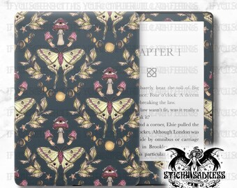 Ocean Eclipse Luna Moth Cottagecore Design Insert Skin, Vinyl Wrap for Kindle Kobo iPad Boox Fire, Gift for Book Lover, BookTok Accessories