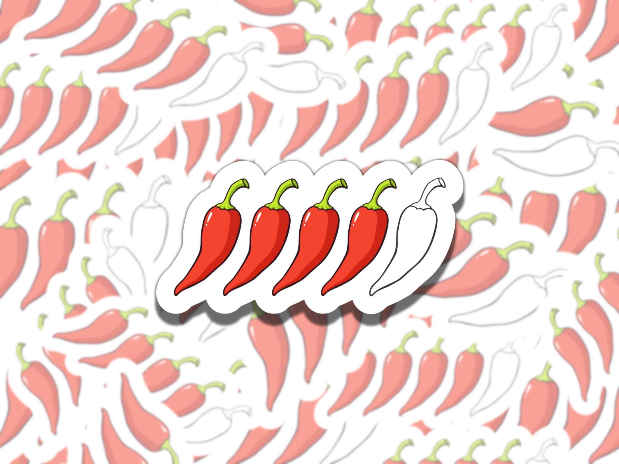 Chili Pepper Spice Level Sticker Set, Reading Vinyl Sticker, Smutty ...