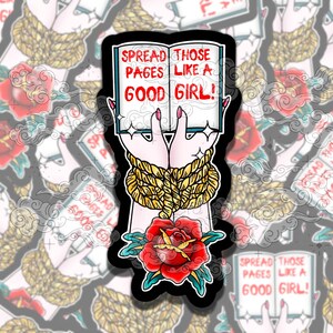 Spicy Good Girl Cute Girly Sticker, Reading Vinyl Sticker, Smutty Waterproof eReader, Kindle, Cute Funny Gift for Bookworm, Bookish Gift