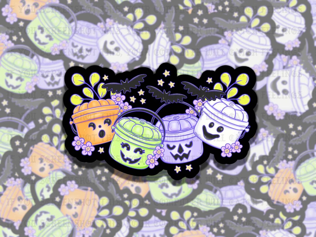 Boo Buckets Spooky Season Halloween Colorful Waterproof Vinyl Sticker ...