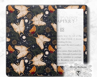 Navy Winter Moth Colorful Decal Insert Skin, Cute Vinyl Wrap for Kindle Kobo iPad Boox Fire, Gift for Book Lover, BookTok Accessories